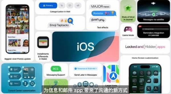 苹果iOS18正式发布 新增锁屏自定义和应用锁功能