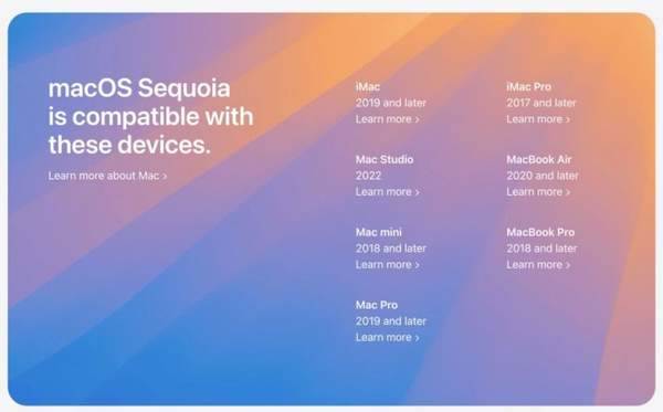 苹果iOS18/iPadOS18/watchOS11/macOS15支持机型一览