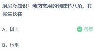 炖肉常用的调味料八角其实生长在哪里？蚂蚁庄园今日答案最新5.28