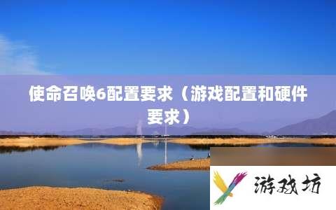 使命召唤6配置要求⸨游戏配置和硬件要求⸩