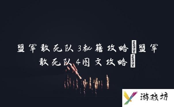 盟军敢死队3秘籍攻略(盟军敢死队4图文攻略)