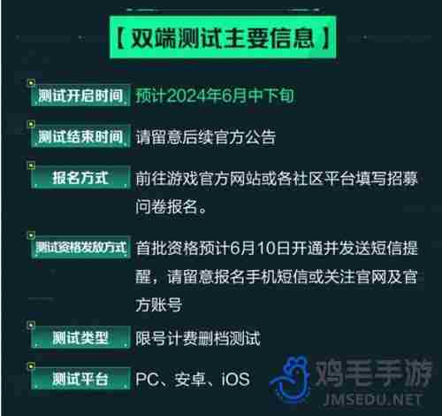 三角洲行动代号双子测试活动持续多久