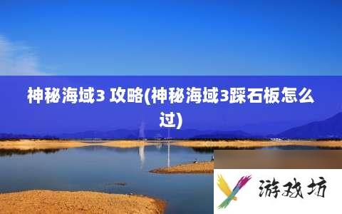 神秘海域3 攻略⸨神秘海域3踩石板怎么过⸩
