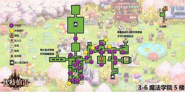 《坎公骑冠剑手游》魔法学院5楼普通3-6三星全收集通关攻略
