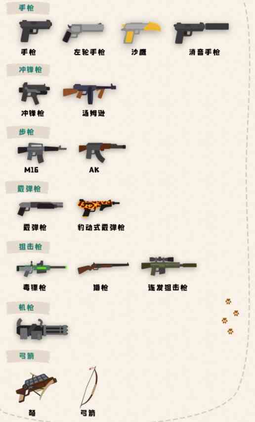 《小动物之星》武器大全