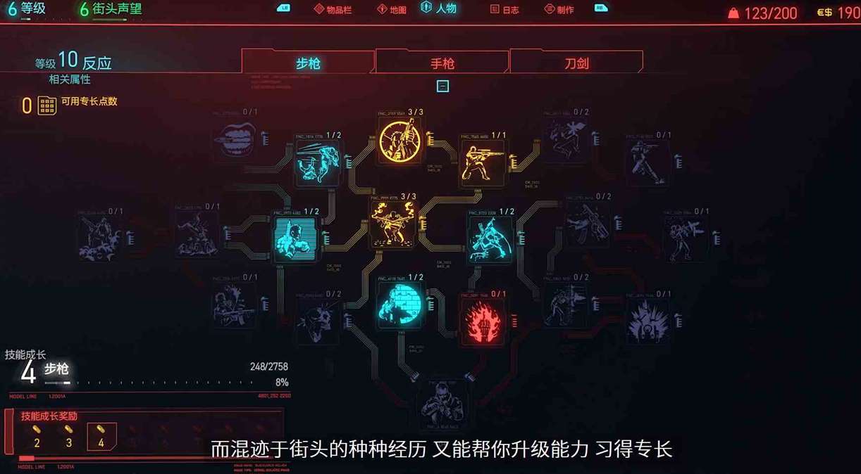 《赛博朋克2077》技能大全