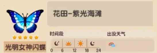 《心动小镇》“光明女神闪蝶”捕捉位置说明,光明女神闪蝶在那抓