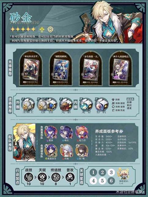 《崩坏星穹铁道》2.1下半“砂金”培养指南 砂金出装与队伍搭配攻略