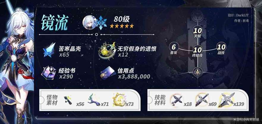 《崩坏星穹铁道》“镜流”材料需求及抽取建议