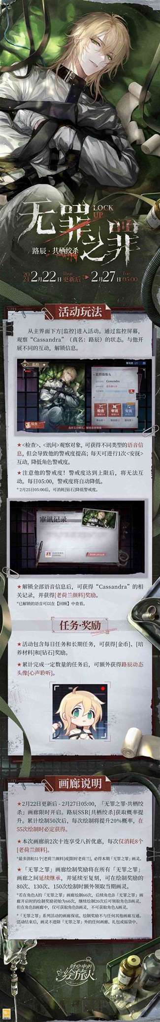 《时空中的绘旅人》“无罪之罪”活动玩法即将开启