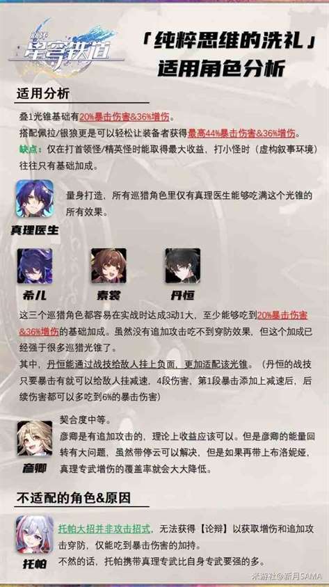 《崩坏星穹铁道》“纯粹思维的洗礼光锥”解析及适用角色环境推荐