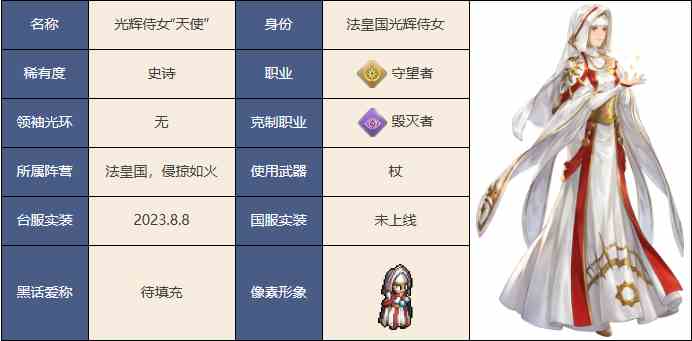 《铃兰之剑为这和平的世界》光辉侍女天使角色介绍一览