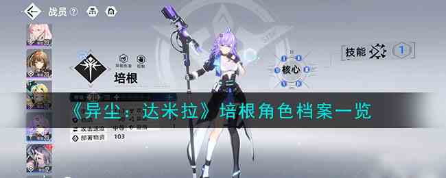 《异尘：达米拉》培根角色档案一览
