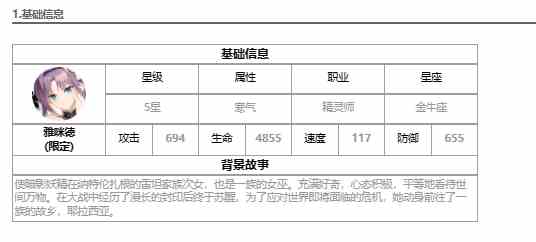 《第七史诗》雅咪德介绍
