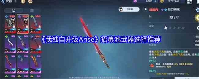 《我独自升级Arise》招募池武器选择推荐