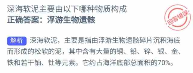 深海软泥主要由以下哪种物质构成