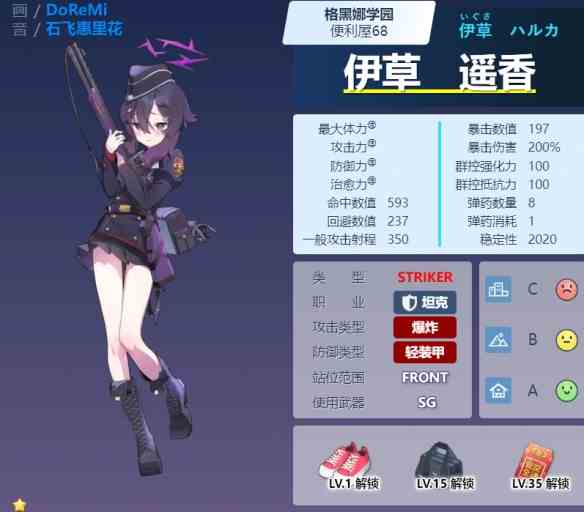 《蔚蓝档案》伊草遥香图鉴介绍