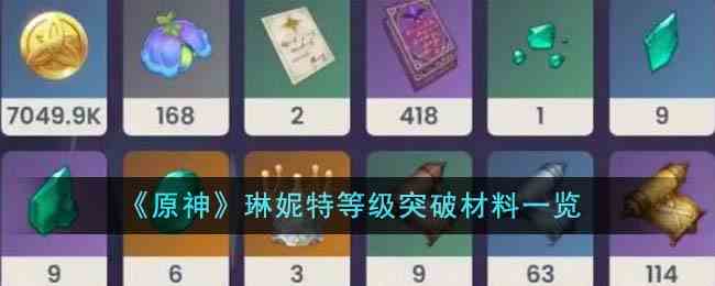 《原神》琳妮特等级突破材料一览