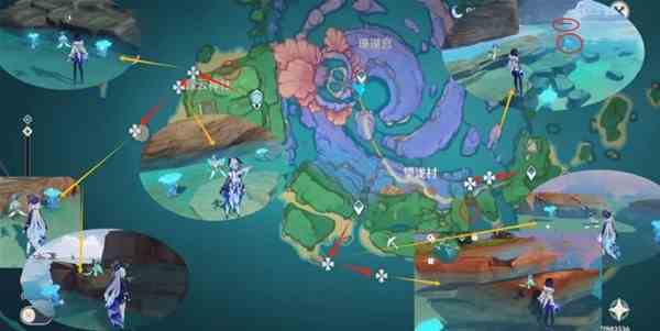 《原神》4.4海灵芝采集路线