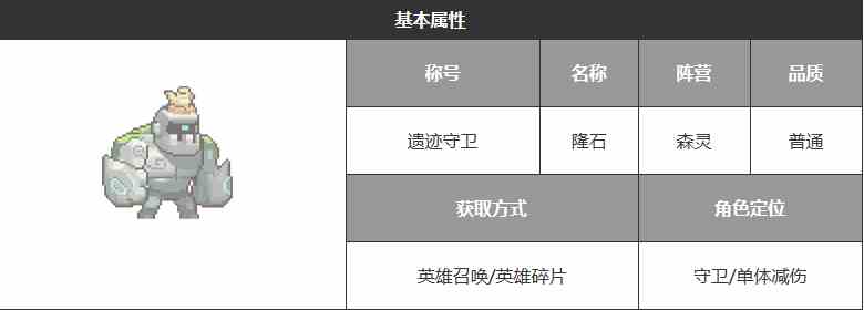 《浮空秘境》隆石技能一览