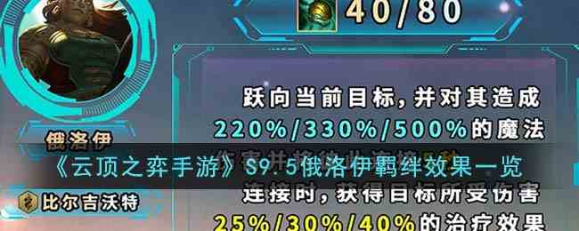 《云顶之弈手游》S9.5俄洛伊羁绊效果一览