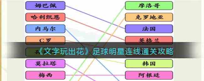 《文字玩出花》足球明星连线通关攻略