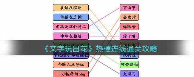 《文字玩出花》热梗连线通关攻略