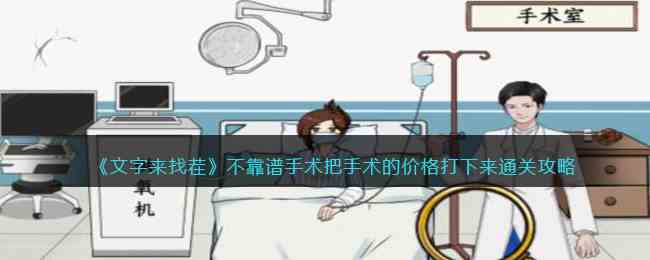 《文字来找茬》不靠谱手术把手术的价格打下来通关攻略