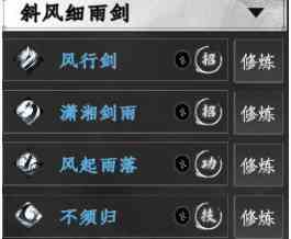 《下一站江湖2》斜风细雨剑招式一览