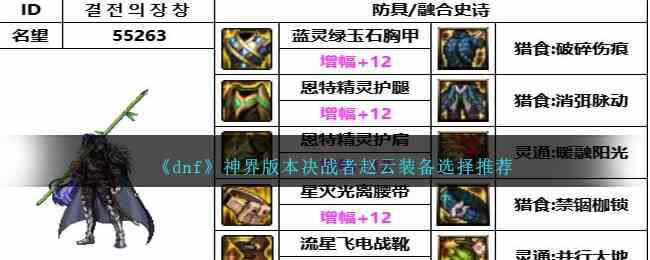 《dnf》神界版本决战者赵云装备选择推荐