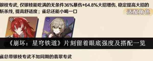 《崩坏：星穹铁道》片刻留着眼底强度及搭配一览
