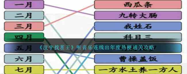 《汉字找茬王》听音乐连线出年度热梗通关攻略