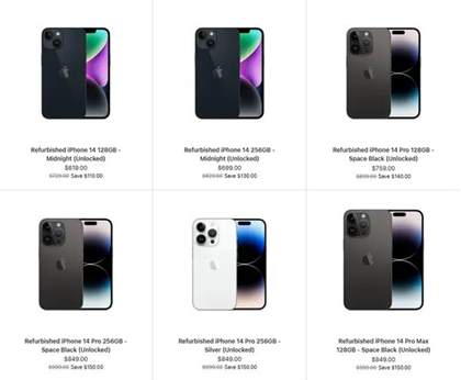 超值优惠！苹果官方翻新iPhone 14/Pro系列亮相，价格亲民品质保证！