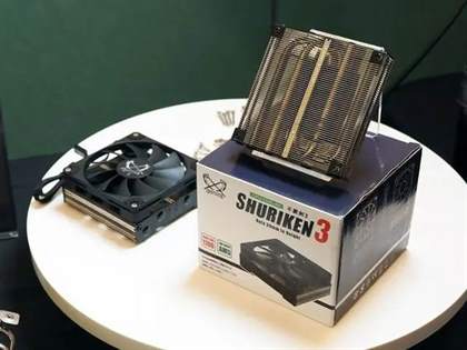 镰刀SHURIKEN 3超紧凑下压式散热器：仅39mm高，搭载4根6mm热管和半框风扇，兼容多款主板