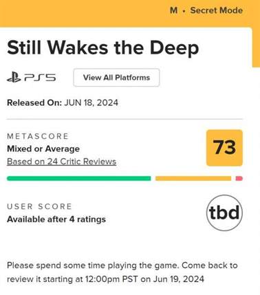 《Still Wakes the Deep》评测：虚幻5引擎打造的惊悚之作，IGN给出6分评价