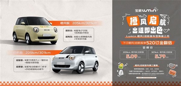 长安Lumin橙风/启航版上市，仅5.89万起！价格一览