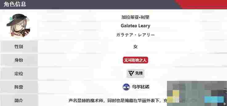 《卡拉彼丘》加拉蒂亚利里技能介绍