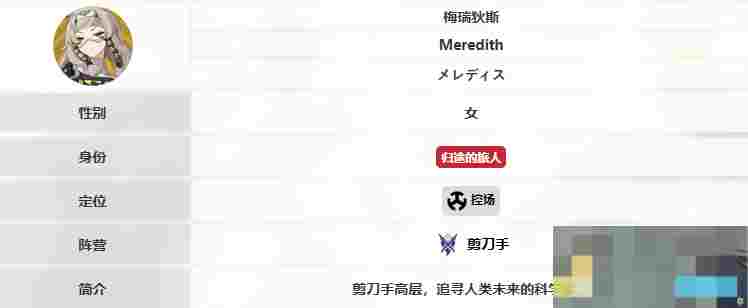 《卡拉彼丘》梅瑞狄斯技能介绍