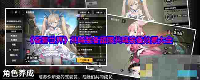 《苍雾世界》共鸣装备超限共鸣装备效果大全