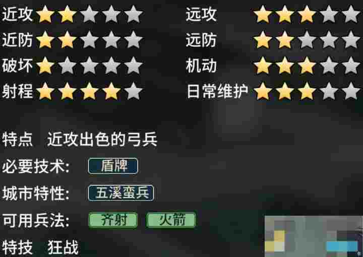 《汉末霸业》弓兵特殊兵种介绍