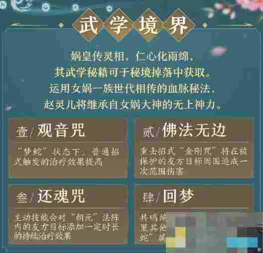 《剑网3》侠客赵灵儿武学技能一览