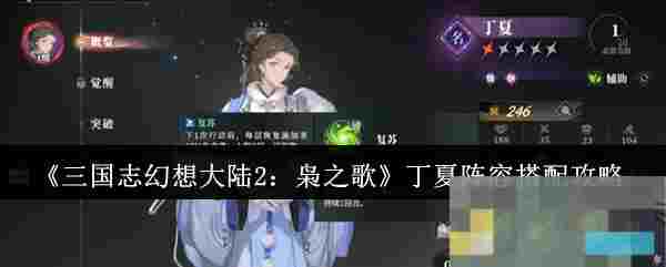 《三国志幻想大陆2：枭之歌》丁夏阵容搭配攻略