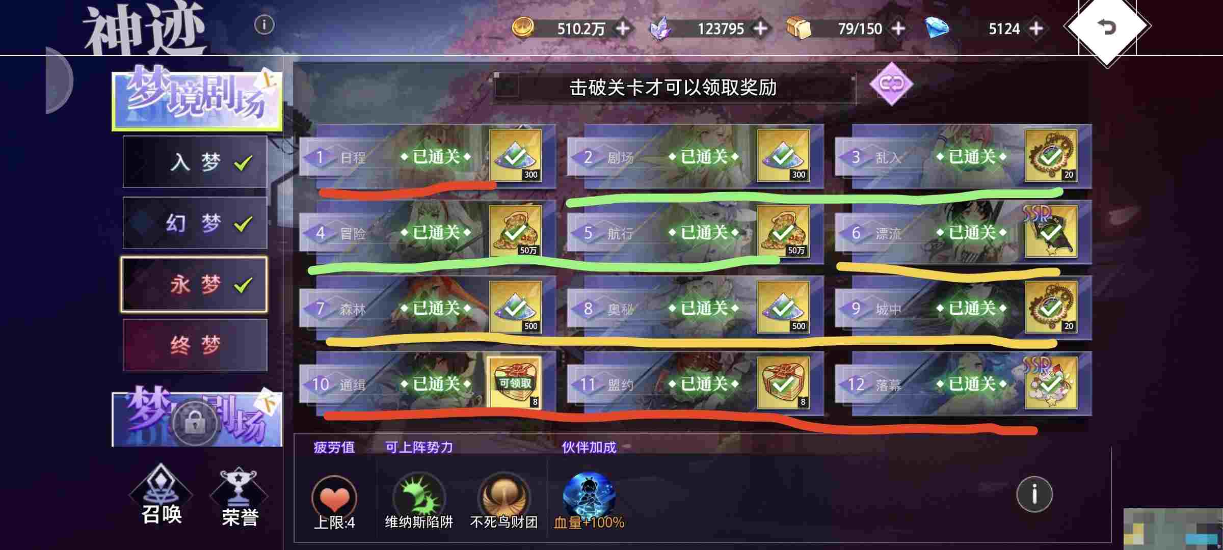 《梦的第七章》神迹幻梦剧场攻略心得