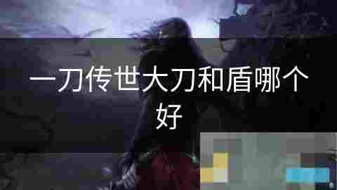 一刀传世武器选择介绍大刀与盾牌优劣对比