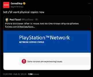 Gamestop借索尼PSN故障推广实体游戏