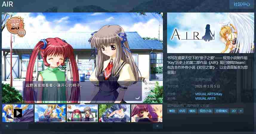 AIR视觉小说3月5日Steam平台独家发售