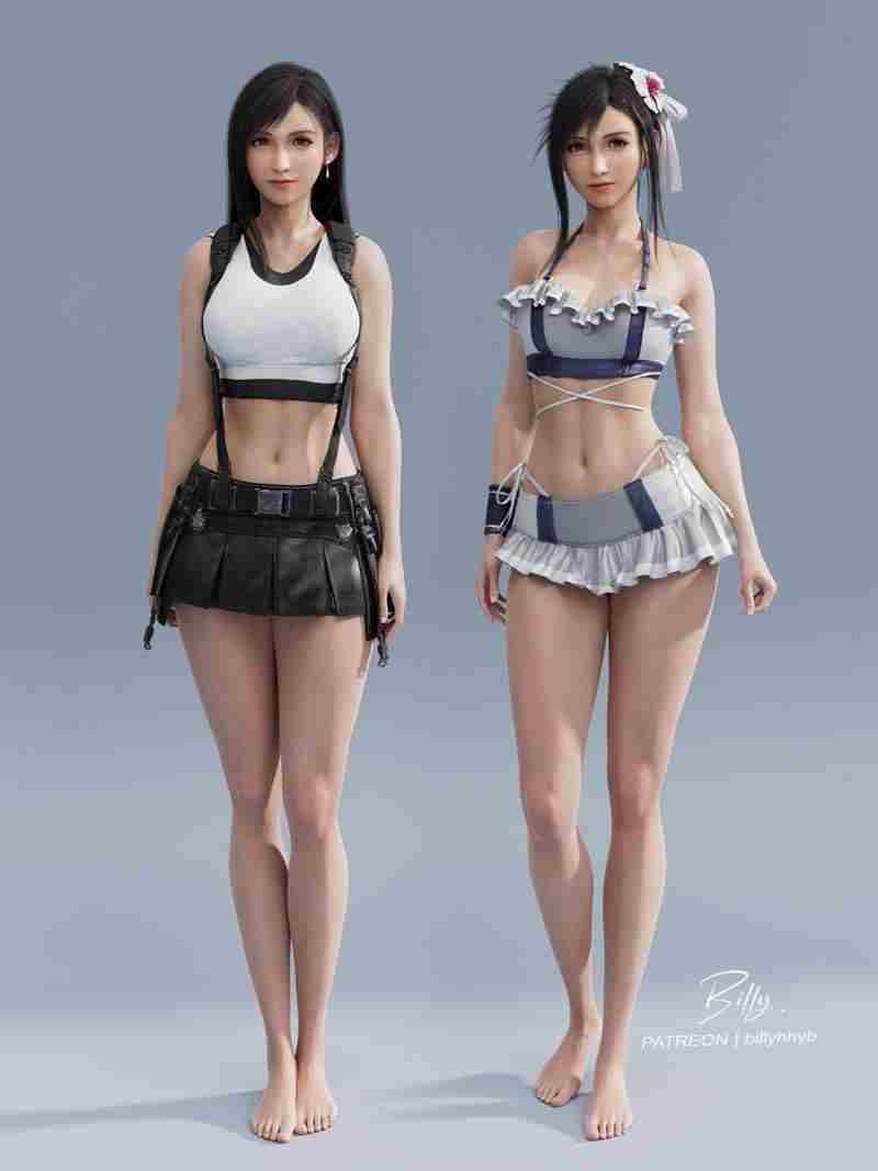 最终幻想7重生蒂法3D美图大长腿玉足赏析