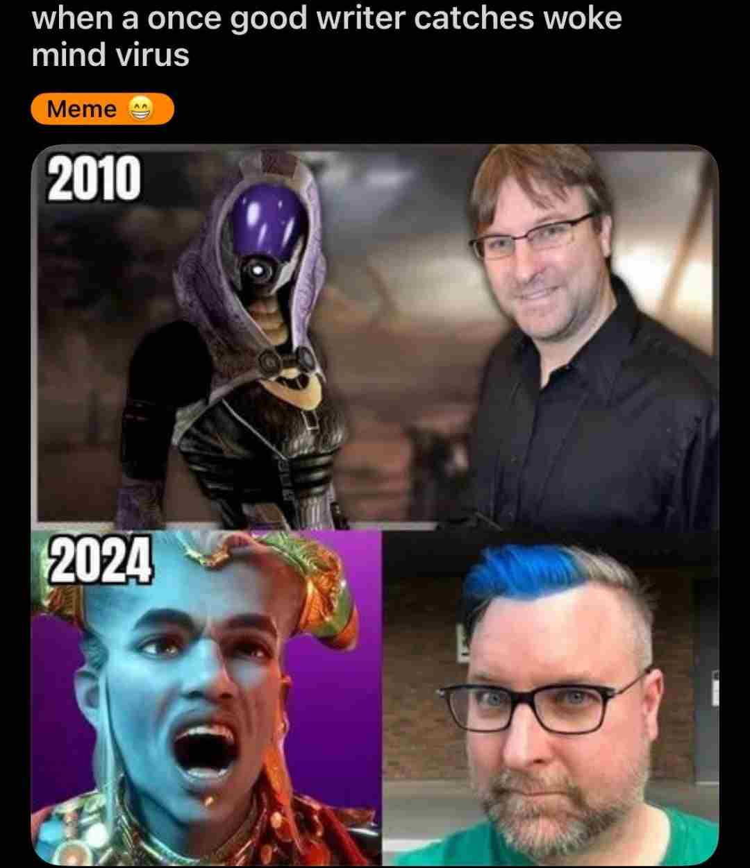 龙腾世纪4编剧15年前后对比照引热议DEI影响显著