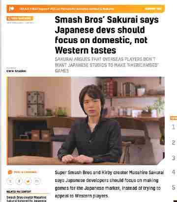 日本开发者应聚焦国内玩家喜好樱井政博建议