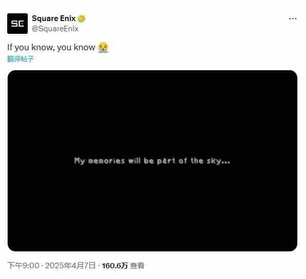 SE暗示最终幻想9重制版即将到来